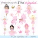 Pink & Gold Fairy Clipart, Fairy Party clipart, Fairy Princess clipart, unicorn clipart, Fairy clip art, Commercial License Included