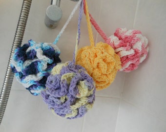 Crochet pouf, cotton gifts for mum, Eco friendly gifts, shower gifts, new home housewarming gift, spa bath, bathroom accessories