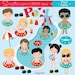 Pool Party clipart, Summer clipart, Pool clipart, Water slide clipart, Beach clipart, Water Park, Pool Papers - Commercial License Included