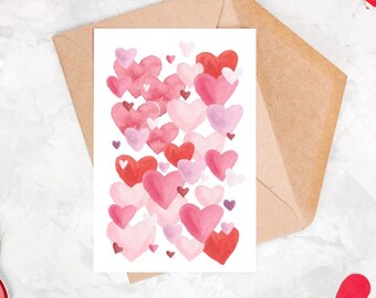 St. Valentine's hearts postcard set 3 cards