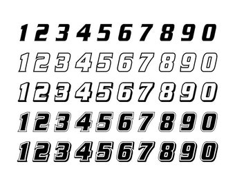 Racing Numbers - Download Digital Clipart Silhouette Vector Files
