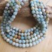 Set of 10 round beads 8 mm diameter natural frosted amazonite stone.