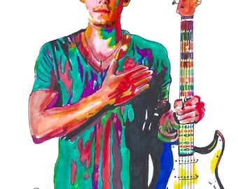 John Mayer, Guitar Player, Guitarist, Blues Rock , Acoustic, Folk, POSTER from Original Drawing 18" x 24" Signed/Dated by Artist w/COA 3