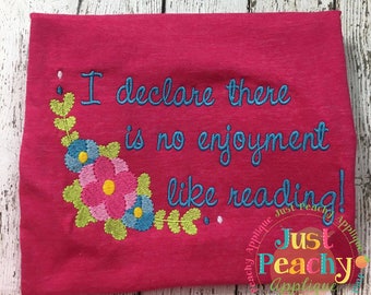 Reading Machine Embroidery Design
