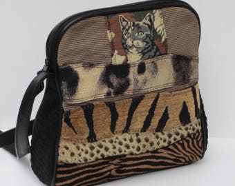 SHOULDER BAG by Elizabeth Z Mow Fabric and Leather While Visions of Fierceness Danced in Her Head