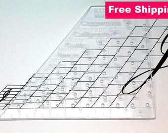 Calligraphy Ruler. Copperplate 55 degree. 9 Preset Guidline Sets. Easily Draw Ascenders, Descenders, Waist and Base Lines