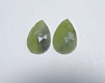 2 Pieces Beautiful Natural Sapphire Faceted Rose Cut Pear Shaped Loose Gemstone Size 16X10 MM