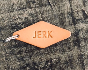 Jerk Keychain, Jerk key chain, jerk, dirty, gag gift, mean gift, prank, white elephant, key fob, key chain, keychain