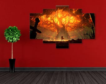 Teldrassil in fire, World Of Warcraft, WoW canvas, Battle for Azeroth, World Of Warcraft art, WoW print, Battle for Azeroth art, Teldrassil