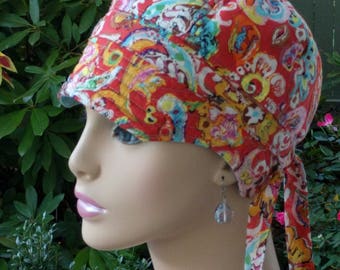 Chemo Hat Cancer Cap Women's Hair Loss Hat Cotton Hat Reversible MEDIUM-LARGE
