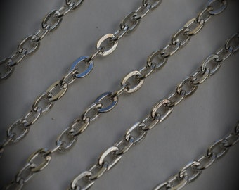 72 Inch Silver Plated Oval Chain