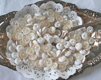 50 Buttons, White and Gold Textured Buttons