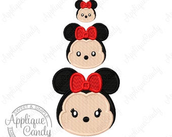 Miss Mouse TT Mini Solid Fill Machine Embroidery Design 1x1 2x2 3x3 minnie tsum Cute INSTANT DOWNLOAD