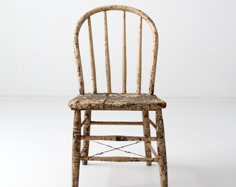 antique primitive spindle back chair, rustic farmhouse chair