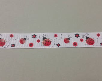 Gros Grain Ribbon - Ladybug wings sequined - 22 mm