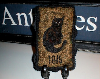 Primitive Folkart 1816 Hooked Cat PATTERN ONLY Beaconhillcollect