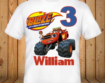 Blaze the Monster Machines Birthday Shirt - Add Any Name and Age - kids Birthday Shirts