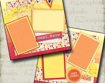 Heat Wave - 2 Premade Scrapbook Pages - EZ Layout 2126