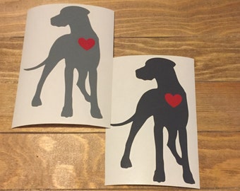 6 Inch Natural Ear Great Dane/ Gentle Giant Vinyl Decal