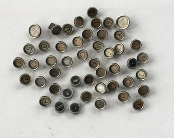 Antique typewriter keys jewelry industrial cream and black keys