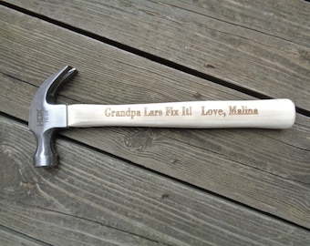 HAMMER FOR GRANDPA Personalized Engraved Hammer Grandpa Fix It Fathers Day Gift for Grandpa Claw Hammer Gift for Dad Gift for Husband Tool