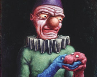 Lowbrow Pop surrealism original painting by Pete Gorski titled: The Uniter