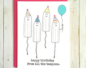 Funny Birthday Card, Tampon Birthday Card, Funny Birthday Card For Her, Funny Sister Birthday Card, Funny Girlfriend Birthday Card