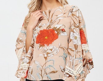 Cream Floral Blouse