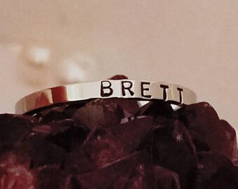 Stacking ring,2 mm Name Ring, Mother's rings, Stacker ring,Stainless steel name ring,Petite name ring,personalized ring,hand stamped ring