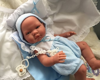 Stunning Baby Boy,Soft touch vinyl,Realistic,Fake Baby,Spanish Outfit /pacifier,Sale price,worldwide shipping!!