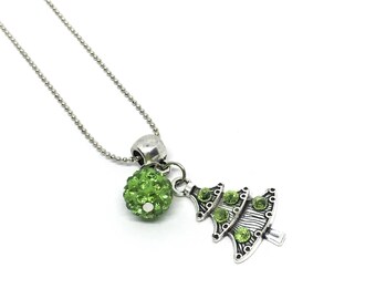 Christmas Tree Necklace Christmas Jewelry Personalize Christmas Necklace Advent Calendars Stocking Stuffets Secret Santa Stocking Filler