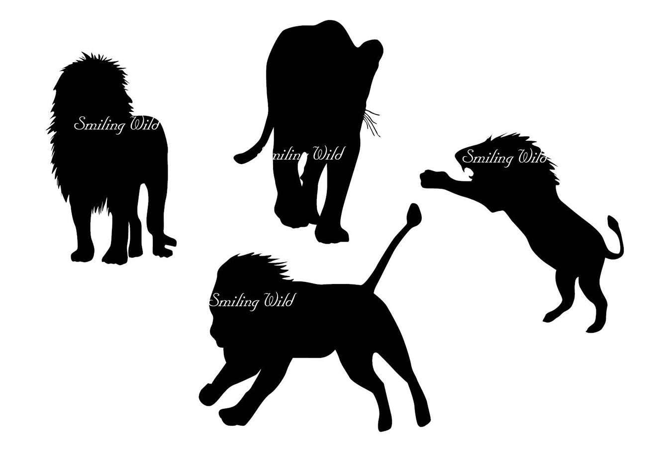 Download lion silhouette clipart family svg savannah lion cub art ...