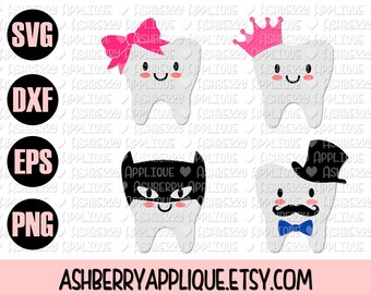 Tooth SVG/DXF Cut File - Instant Download - Vector Clipart - Iron On - Cricut - Silhouette - Tooth Fairy - Boy Pillow - Girl Pillow