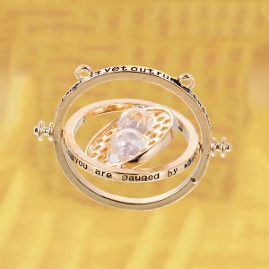 LIBRE S & H temps voyage Harry Potter inspiré Turner toupie Collier pendentif 4 or plaqué Hermione Cosplay charme voyage devis toujours