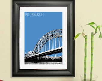 Pittsburgh Skyline Poster - Pittsburgh 16th St Bridge Art Print