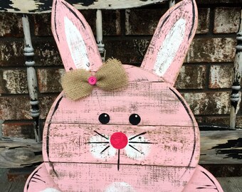 Reclaimed Pallet Wood Bunny Sign, Wooden Bunny, Easter Bunny, Easter decor, Spring decor