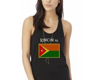 Rincon Puerto Rico Flag Ladies' Shirttail Tank