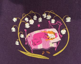 Heather Ross Kokka Far Far Away 2 Sleeping Beauty Plum FQ