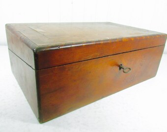 Antique lap desk, primitive desk, writing desk,ink well, writing box, laptop desk, storage box, wood desk, vintage desk