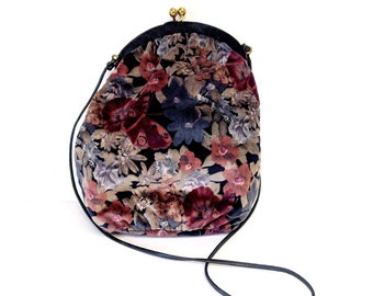 Cute Little Velvet Floral Satchel/Purse/Crossbody Bag