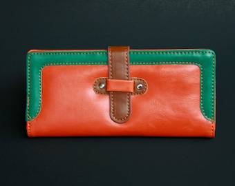 Womens Wallet, Leather Wallet, Orange Wallet, Orange Purse, Orange Leather Purse, Orange Leather Wallet.