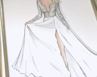 Custom (Full Body) Bridal Gown Illustration