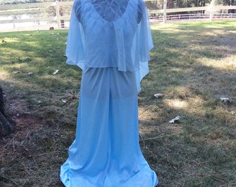 Vintage Evening Dress, Prom Dress, Sky Blue