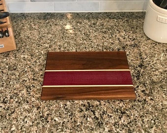Walnut, Purple Heart & Maple Reversible Cutting Board