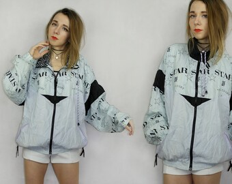 Vintage windbreaker / TURNPOINT track top / Color block Sport Jacket / Star Of The Court windbreaker / Large windbreaker
