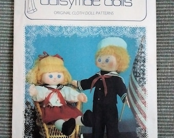 Daisymae dolls pattern, Skipper & Kate, soft dolls, sailor dolls, Vintage