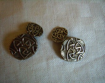 Cuff links, silver, vintage France 1960