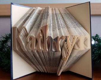 Any 7 letters Folded book art-wedding gift, anniversary gift, birthday gift, christmas gift, teacher gift, graduation gift, for him, for her