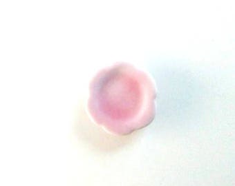 Set of 4 pink porcelain plate. 20mm in diameter
