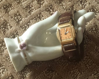 MEN'S EMCA Wrist Watch With Leather Band PEACHCOLORED Face